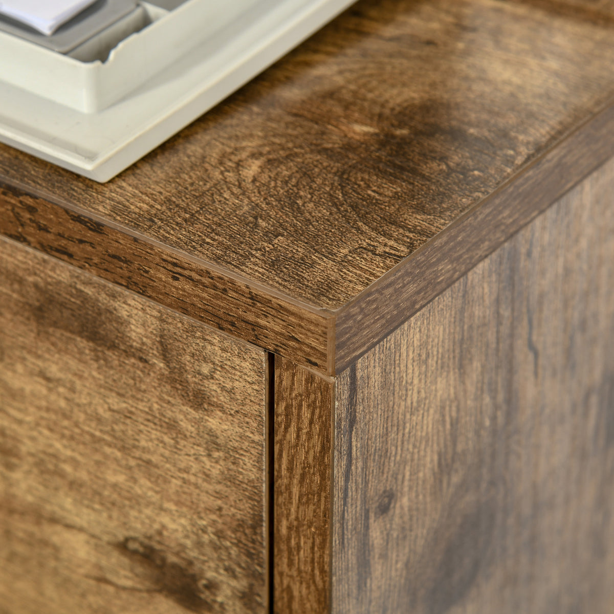 3 Drawer File Cabinet, Mobile Filing Cabinet on Wheels for Home Office, Study, Rustic Brown