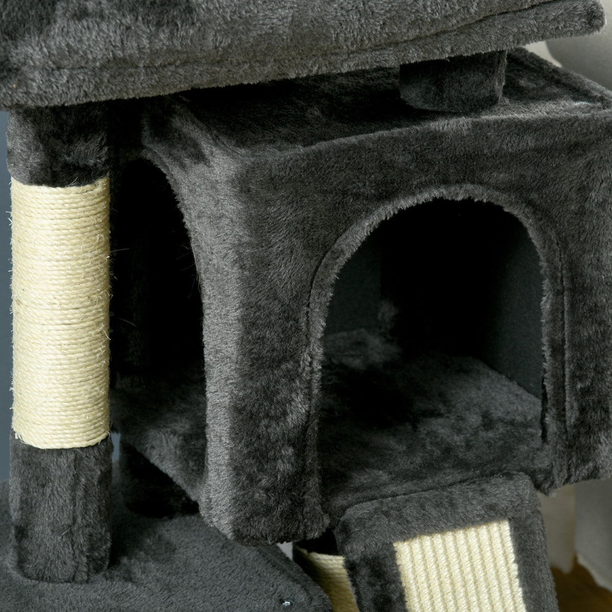 Cat Tree for Indoor Cats 81cm Cat Scratching Post Scratch Board Kitten Tower Climbing Frame, Black
