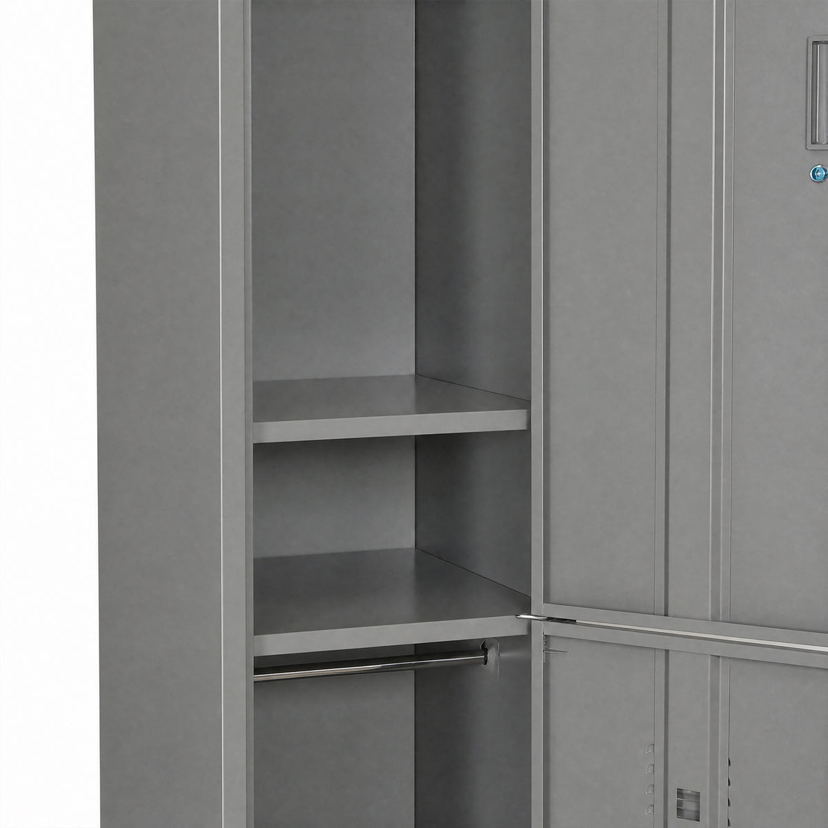 Locker Cabinet Storage Cold Rolled Steel w/ Shelves Vertical Cupboard Grey 38 x 46 x 180 cm