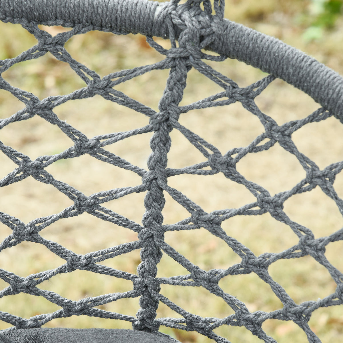 Two-Seater Boho Macrame Hammock Swing - Grey