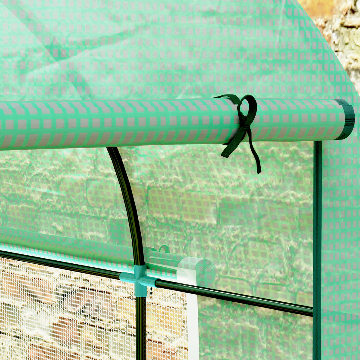 300 x 200cm Walk-In Polytunnel Greenhouse - Green