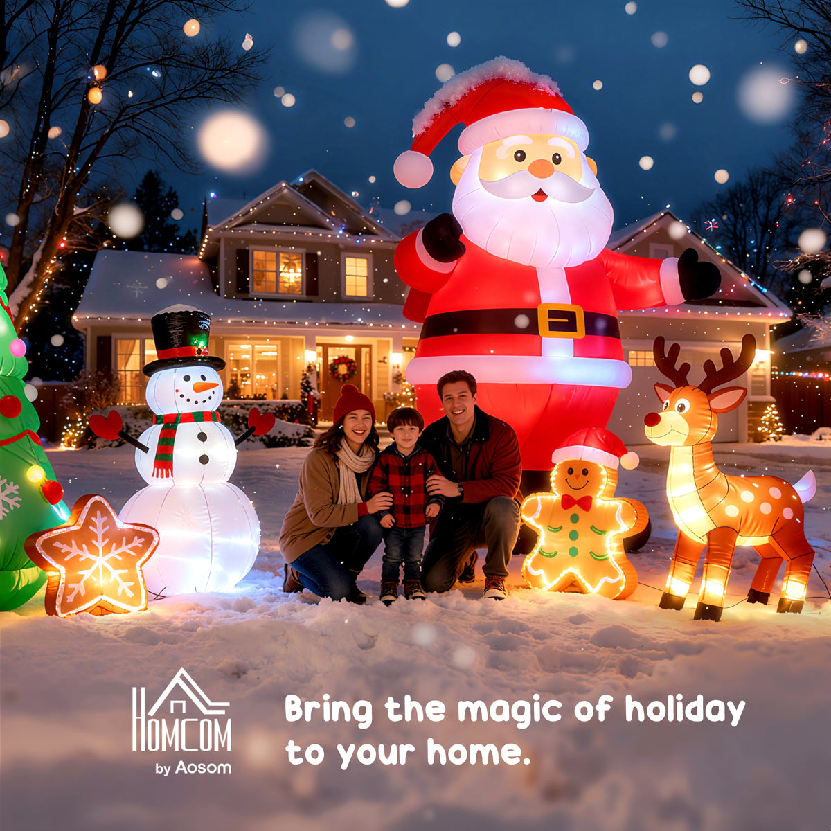 7.5ft Inflatable Christmas Santa Claus with LED Air Blown Xmas Décor Holiday Outdoor Yard Decoration