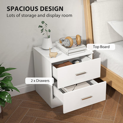 Modern Bedside Table, Beside Cabinet with 2 Drawers, for Bedroom, Living Room