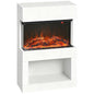 19" Electric Fireplace with Surround, 3D Flame Effect, 6 Colours & 3 Brightness Levels, 1000W/2000W White Electric Fire and Mantel Reach up to 30㎡ Space with Remote & Timer, 3 Sided View