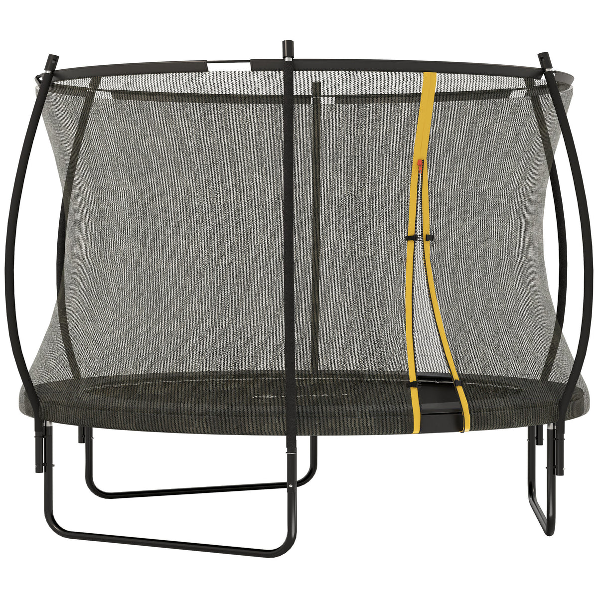 10ft Outdoor Trampoline with Enclosure Net, Spring Cover, Black