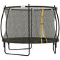 10ft Outdoor Trampoline with Enclosure Net, Spring Cover, Black