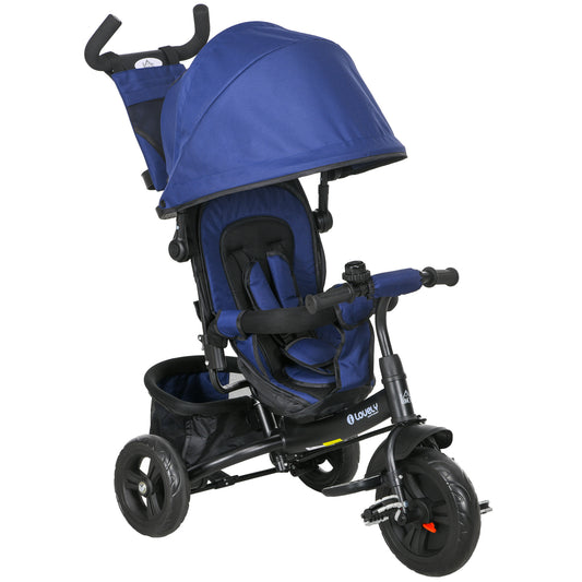 6 in 1 Kids Trike with Parent Handle, Canopy, 5-point Seat Belt, Storage, Footrest, Brake, for 1-5 Years