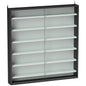Six Shelf Display Cabinet, with Glass Doors - Black and White