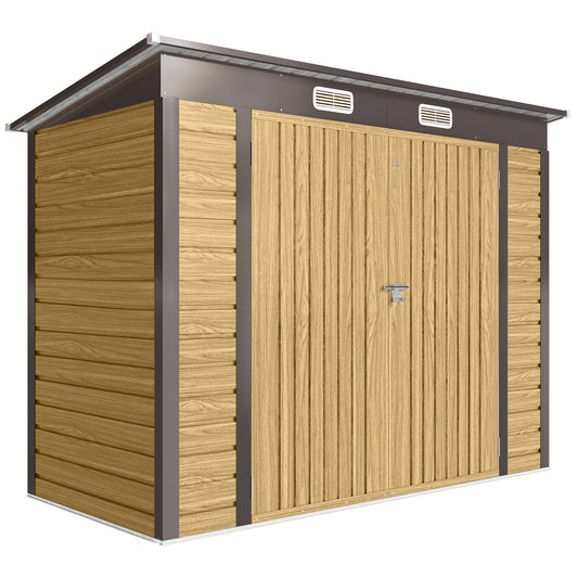 3.7 x 7.9ft Galvanised Steel Shed, with Latched Door and Padlock