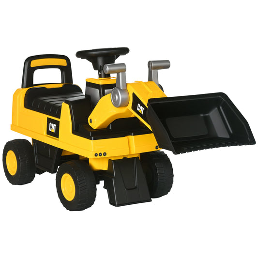 Ride on Tractor, CAT Licensed Kids Ride On Digger Excavator, Construction Toy Car with Adjustable Bucket, Horn, for Ages 1.5-3 Years