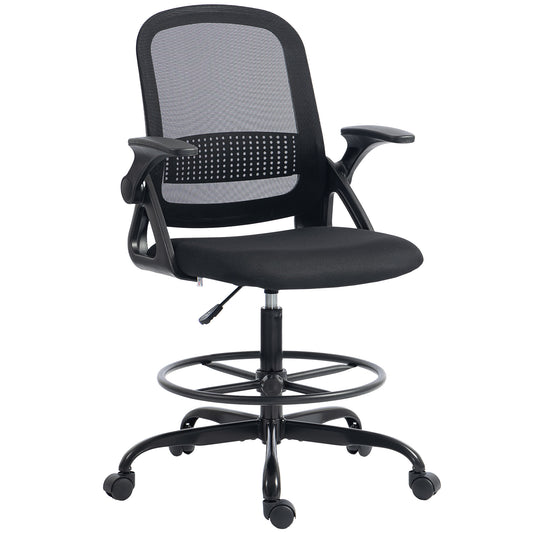 Painting Chair, Mesh Computer Desk Chair with Flip-up Armrests