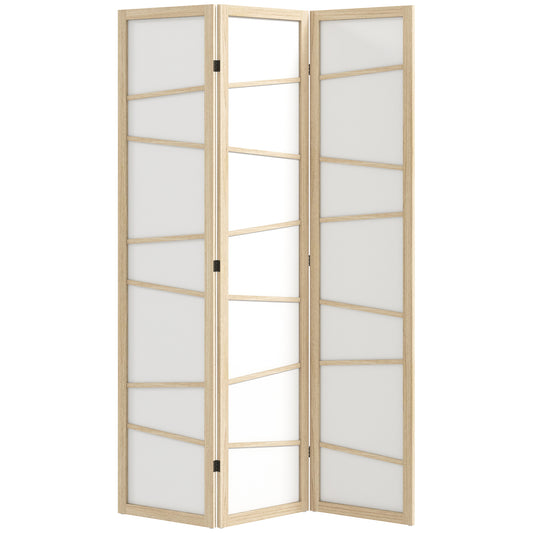 Wooden Folding Privacy Screen, 3 Panel Room Divider for Bedroom