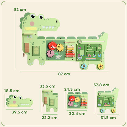 Busy Board Panels, Wall Mounted Montessori Inspired Busy Board, Toddler Learning Centre Dinosaur Theme