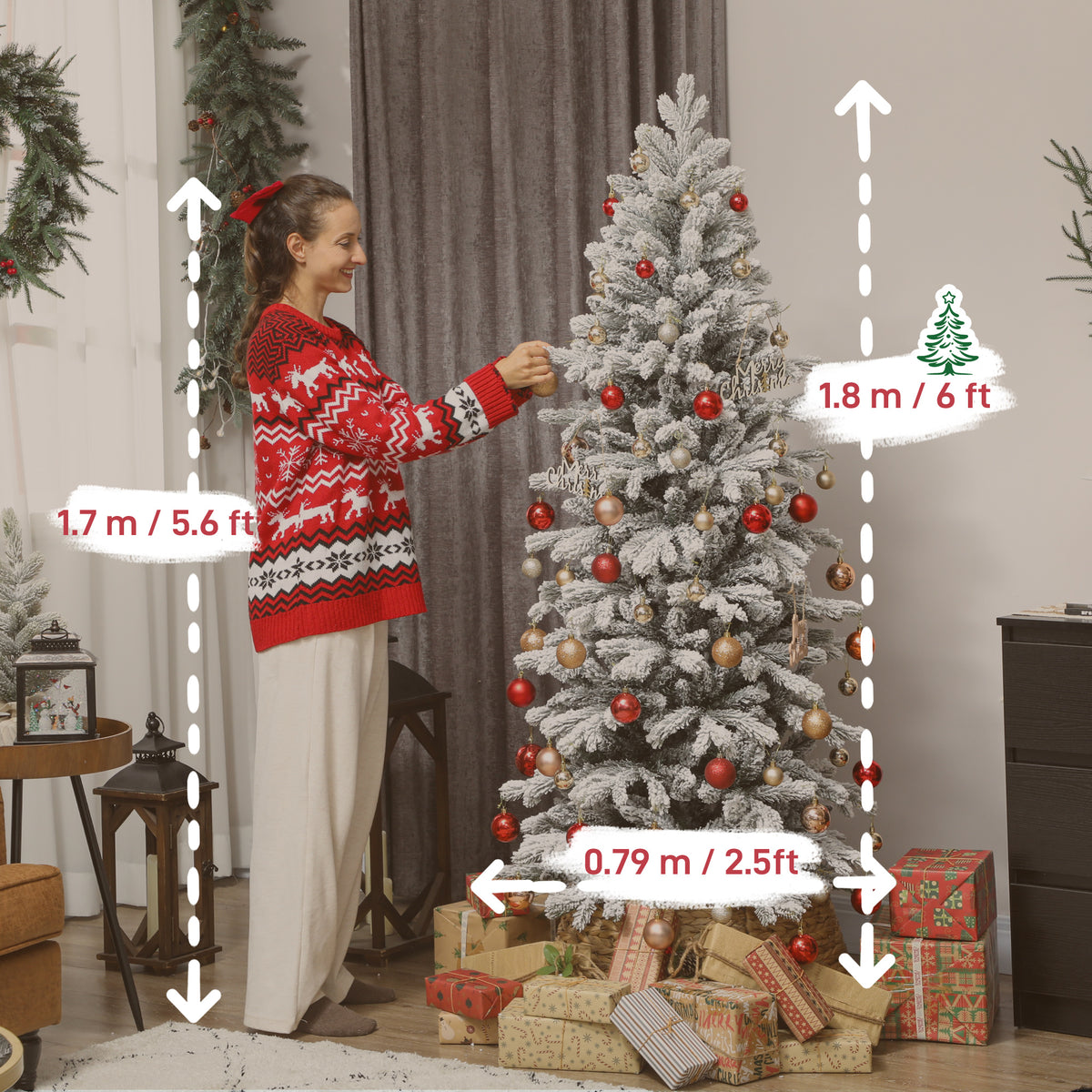 6ft Flocked Artificial Christmas Tree