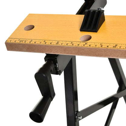 4-in-1 Work Bench, Folding Clamp Table w/ 4 Adjustable Clamping Pegs for DIY Home Garage