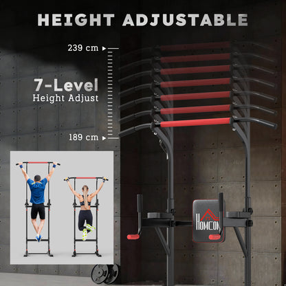 Power Tower Station with Dip Stand, Pull Up Bar Home Office Gym Training Workout Equipment
