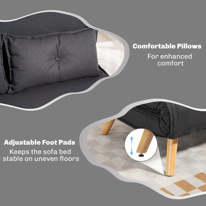 Two-Seater Linen-Look Sofa Bed