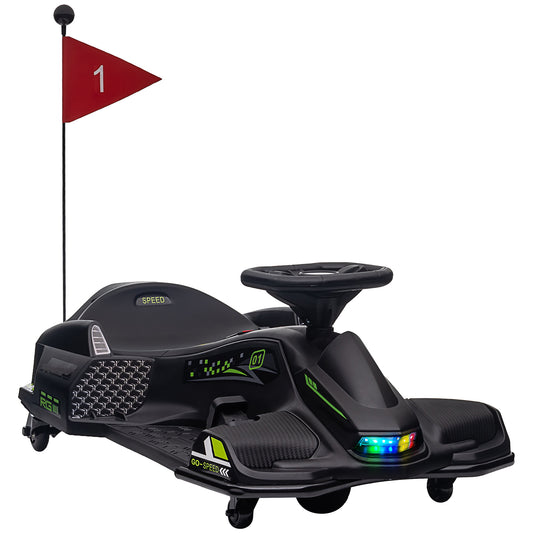12V Kids Electric Go Kart with Music, LED Lights, Slow Start
