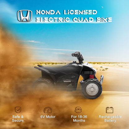 Honda Licensed Kids Electric Quad Bike, 6V ATV Ride On for Ages 1.5-3 Years