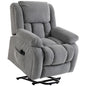 Recliner Armchair Lift Chair, Electric Recliner Chair with Vibration Massage and Heat, Wide Seat, USB Port, Light Grey