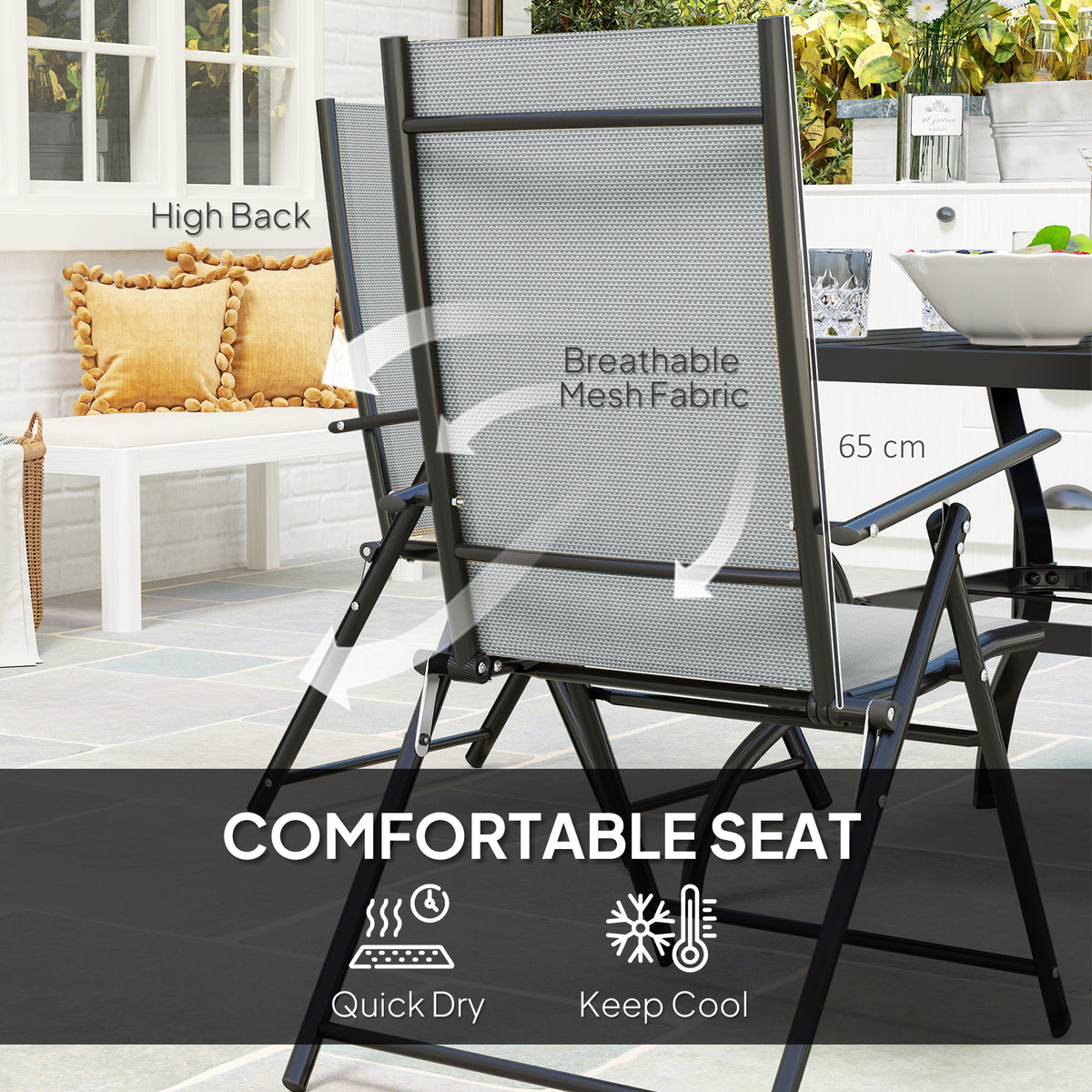 Five-Piece Steel Frame Patio Set