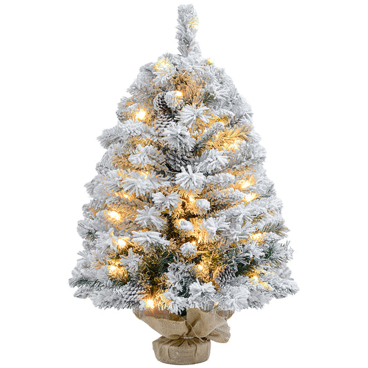 3ft Snowy Tabletop Christmas Tree, with LED Lights
