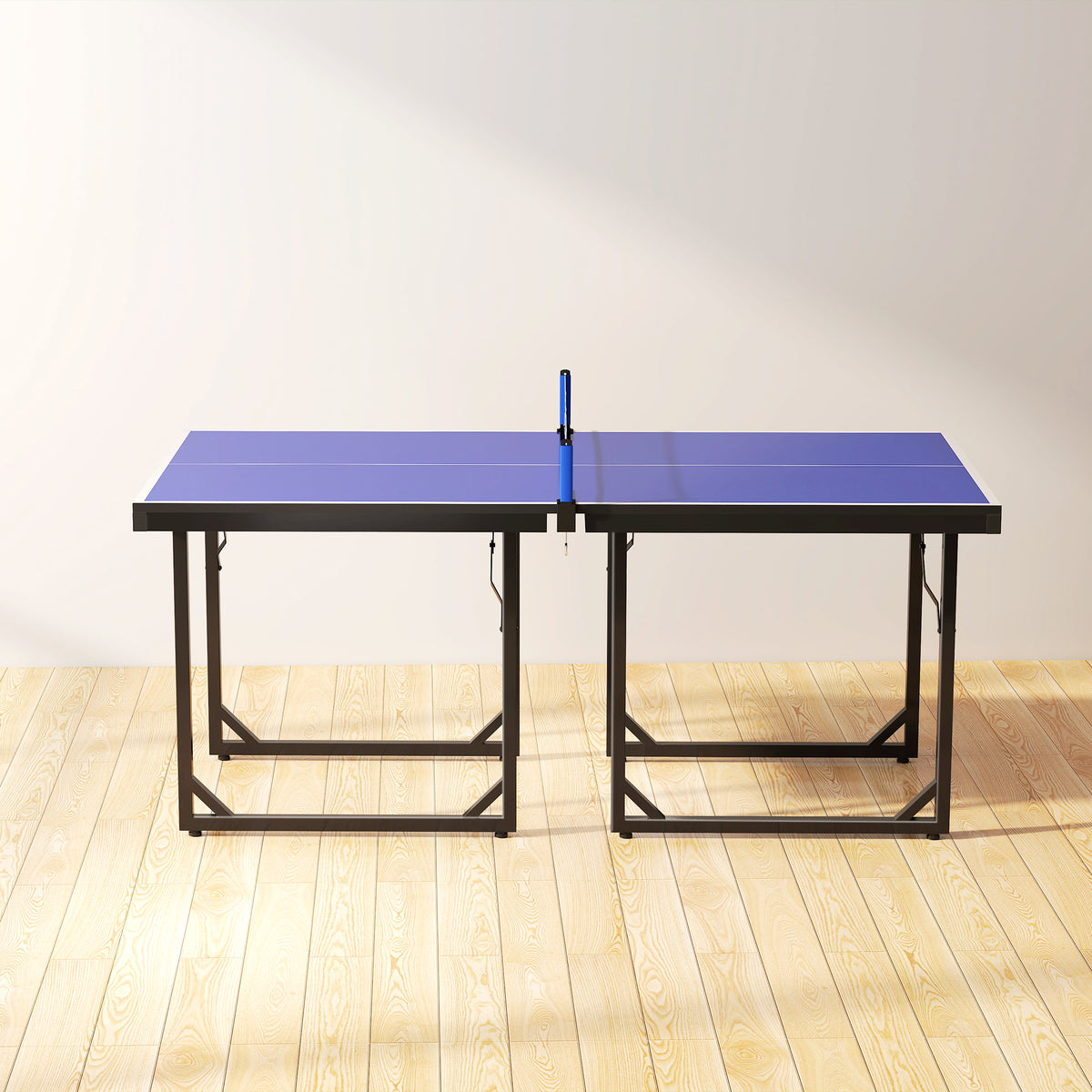 6ft Table Tennis Table, Ping Pong Table with Net, Foldable and Portable Ping Pong Set for Indoor Use, Easy Assemble, Midsize, Blue