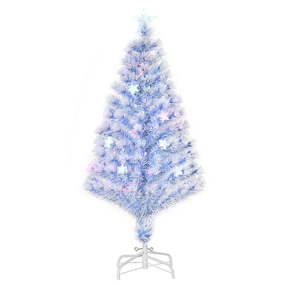 4FT Artificial Fibre Optic Christmas Tree Seasonal Decoration w/ LED Lights Pre-Lit Easy Store White Blue