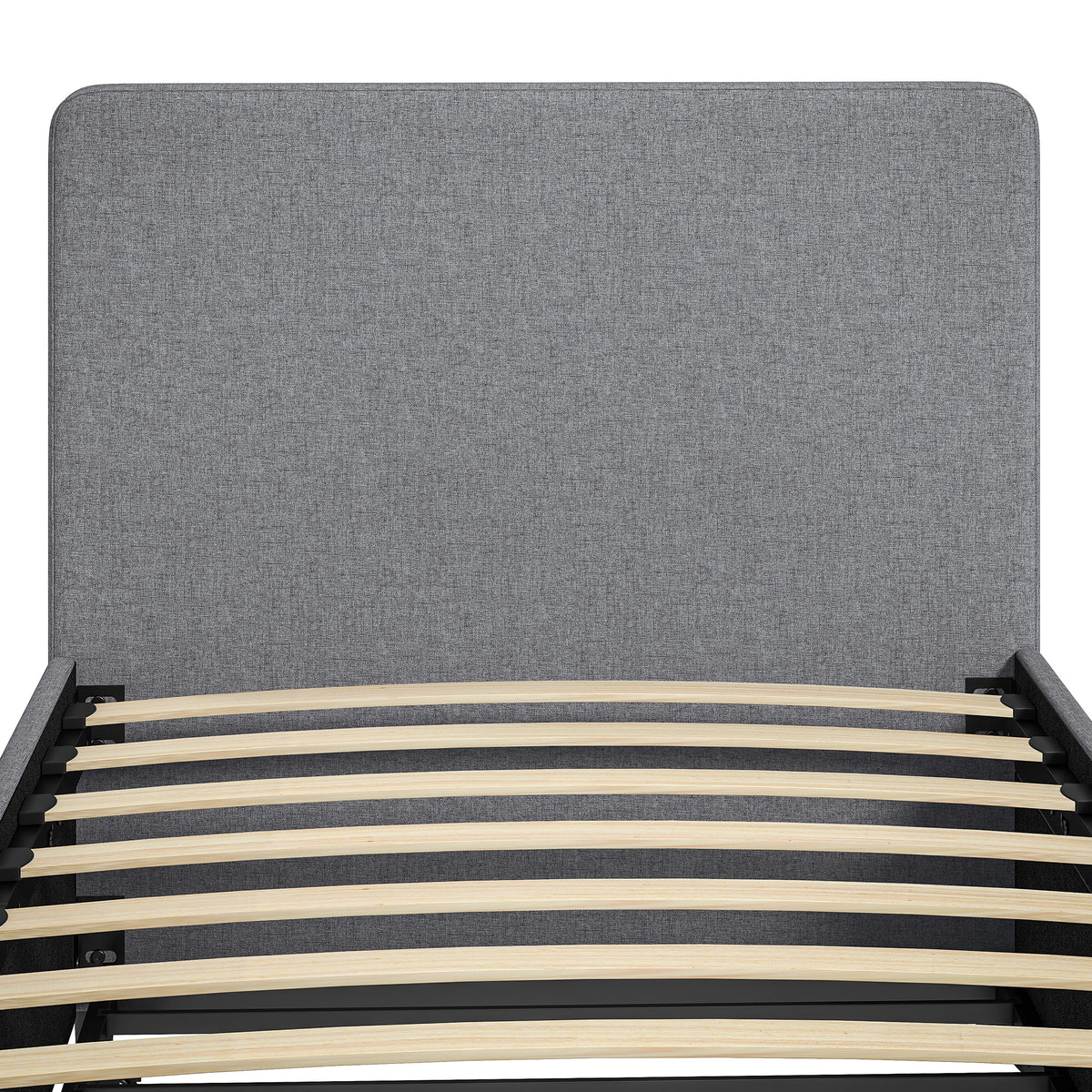 3ft Single Bed Frame with Trundle, Upholstered Pull Out Trundle Bed with Headboard and Footboard
