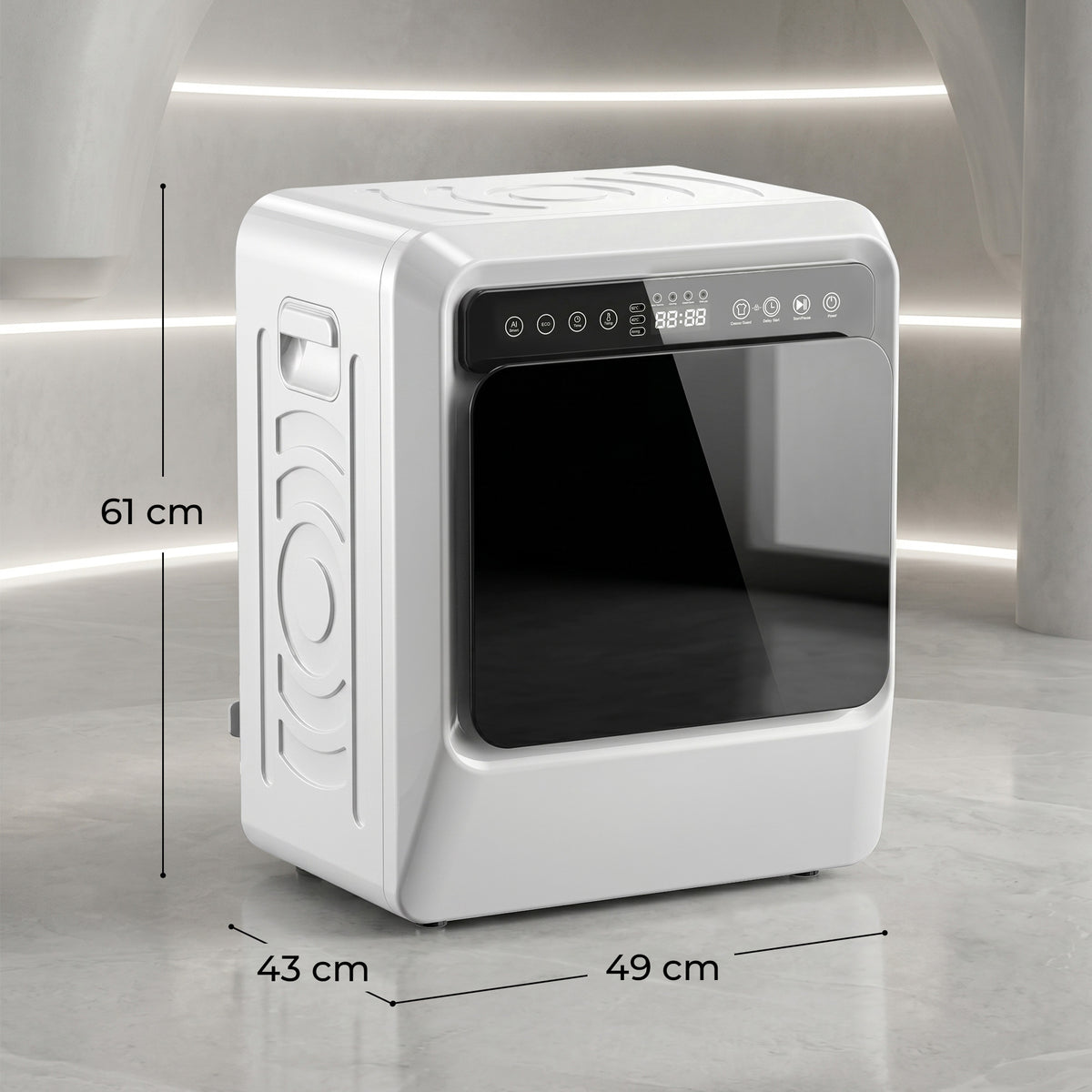5kg Vented Tumble Dryer, 1000W Compact Tumble Dryer with Smart Drying, Freestanding Stackable Clothes Drying Machine
