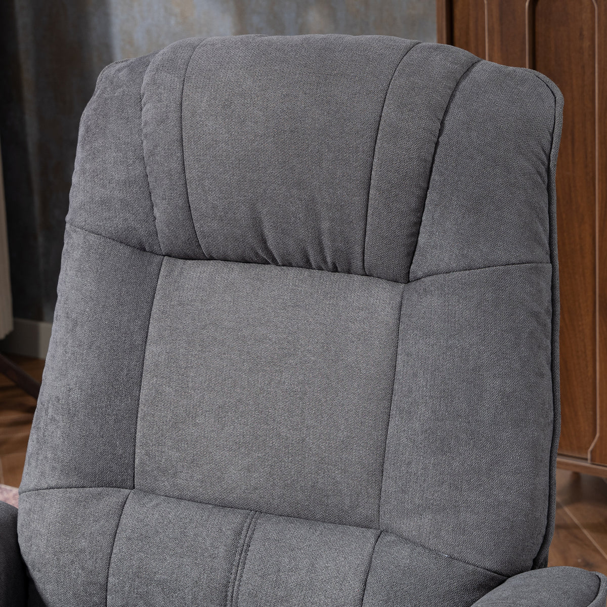 Reclining Swivel Chair, with Footrest - Grey