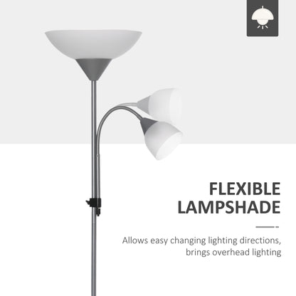 LED Floor Lamp for Living Room, 180cm Tall Standing Lamp, Mother and Child Uplighter with Adjustable Gooseneck