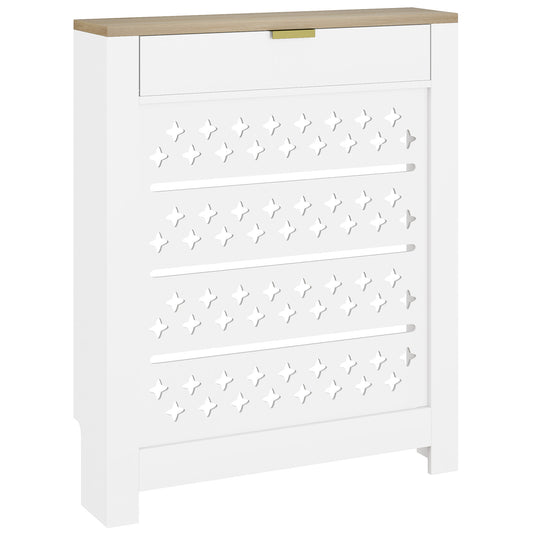 78 x 19 cm Minimal Radiator Cover, with Drawer - White