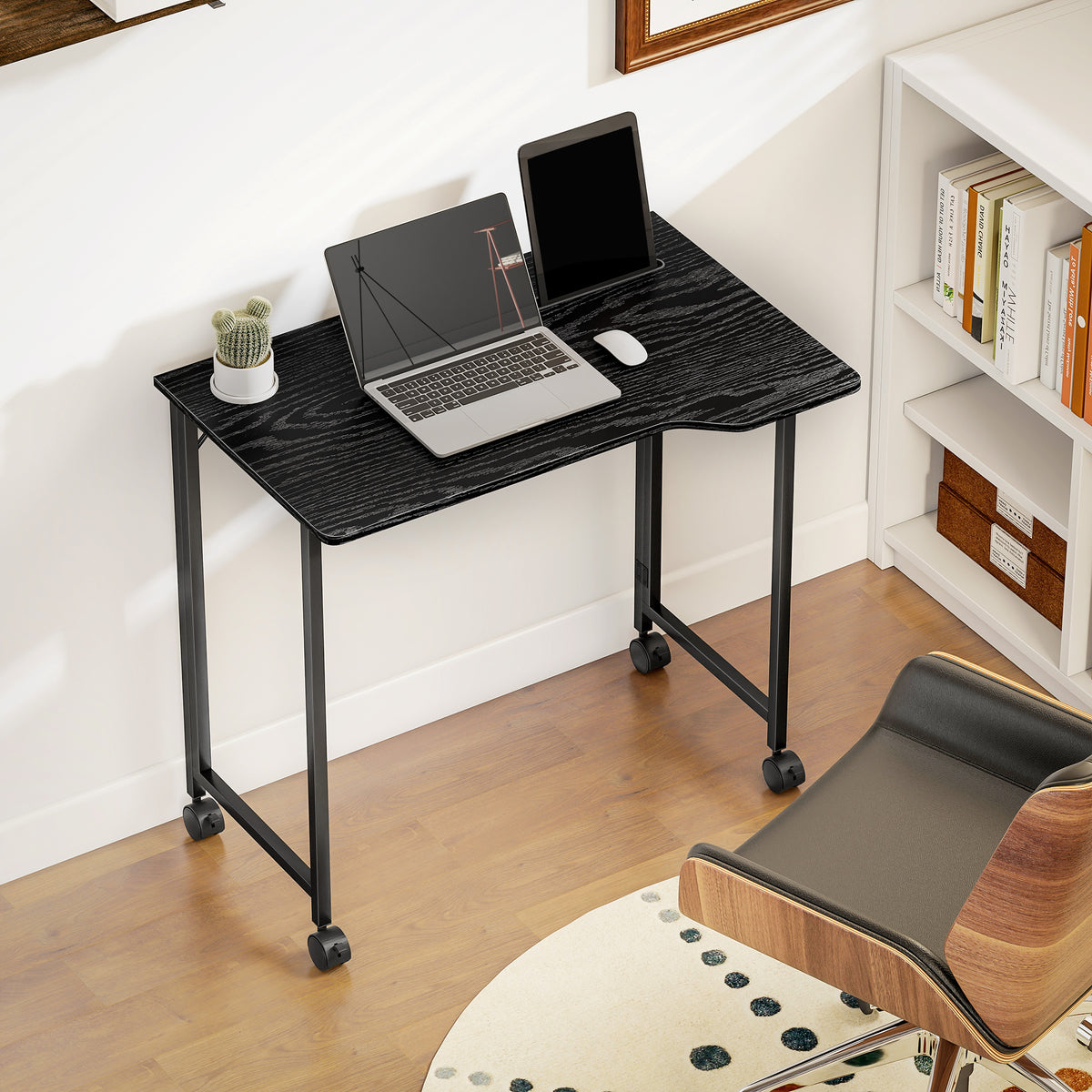 Folding Small Desk on Wheels