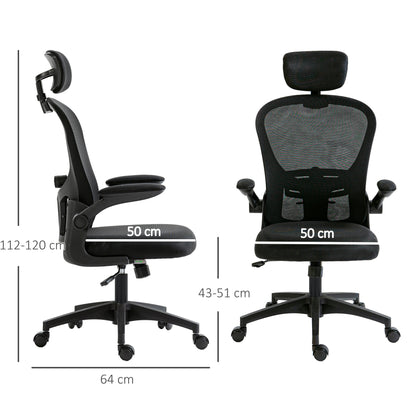 Multi-Adjustable Office Chair, with Lumbar Support, Headrest and Mesh Back