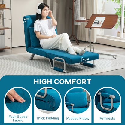 4-in-1 Faux Suede Chair Bed