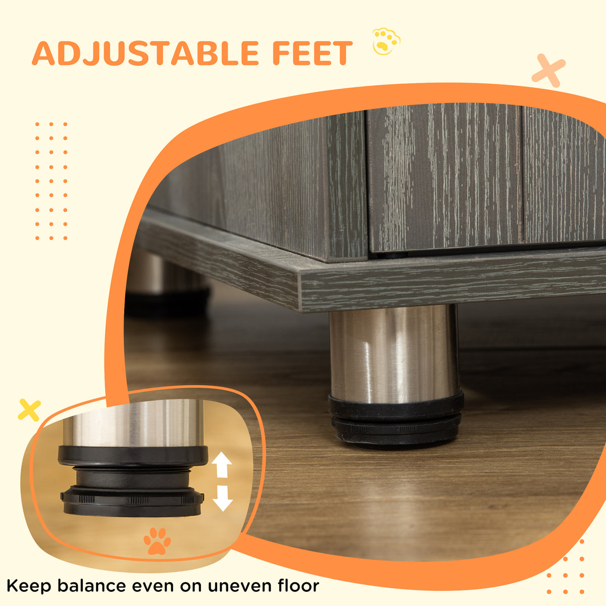 Dog Crate Table for Medium and Large Dogs with Magnetic Door for Indoor Use, 85 x 55 x 75 cm, Grey
