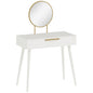 Dressing Table, with Round Mirror, 80 x 40 x 123 cm - White
