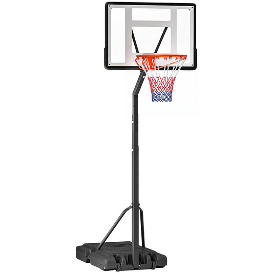 Portable 10ft Basketball Backboard Hoop Set Professional Outdoor Freestanding Basketball Stand with Wheels for Adults and Children, Adjustable High 2.55M-3.05M