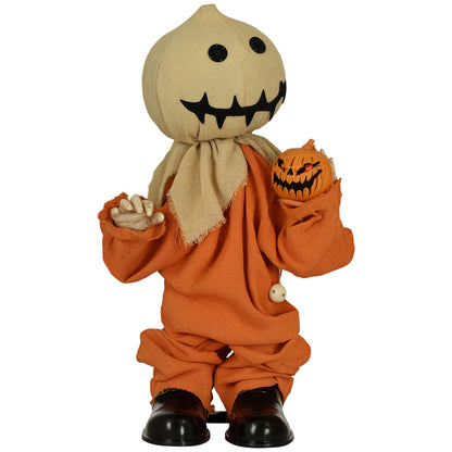 77cm Halloween Scarecrow Decoration, Outdoor Activated Prop with Light Up Eyes, Sound Activated