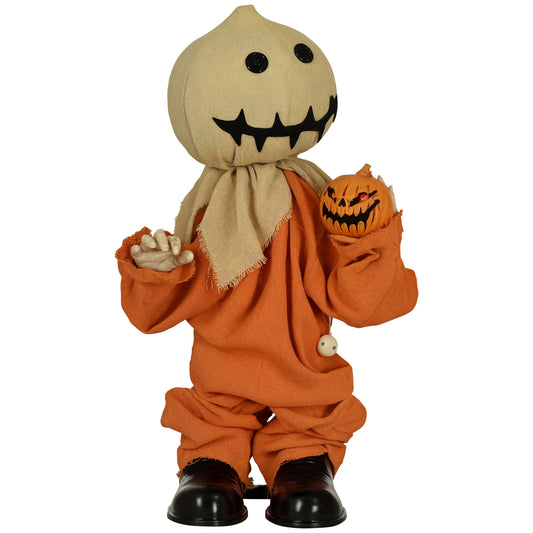 77cm Halloween Scarecrow Decoration, Outdoor Activated Prop with Light Up Eyes, Sound Activated
