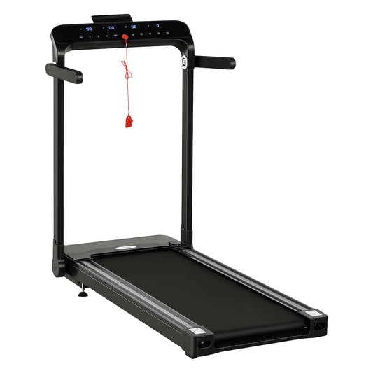 Folding Treadmill, 1.85HP Installation-Free Walking Jogging Running Machine, 12KM/H with 12 Pre-Programs and LED Display for Home Gym Office