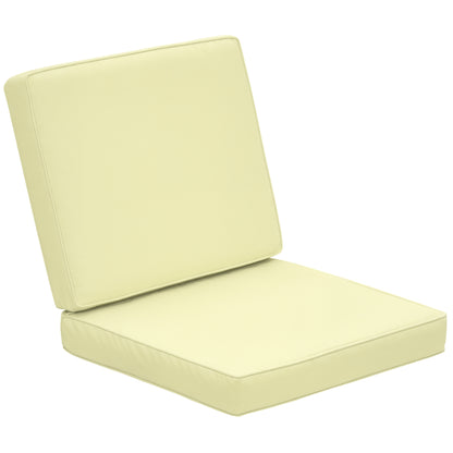 2-Piece Garden Seat and Back Cushion Set, Replacement Cushions for Outdoor Furniture with Seat Cushion and Back Cushion, Cream White