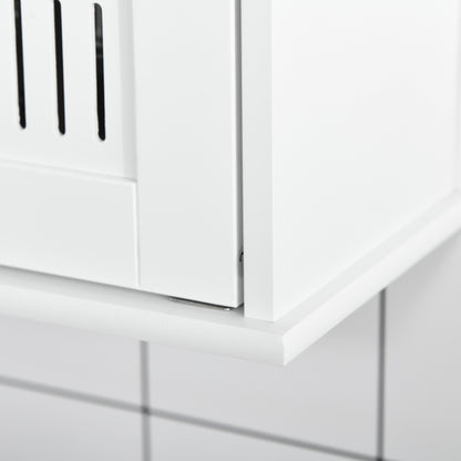Bathroom Mirror Cabinet, Wall Mounted Storage Cupboard with Double Doors and Adjustable Shelf, Bathroom Organizer, White