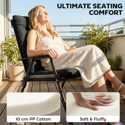 Patio Chair Cushions Set of 4, Waterproof Non-Slip Lounge Chair Cushions, 112x53cm