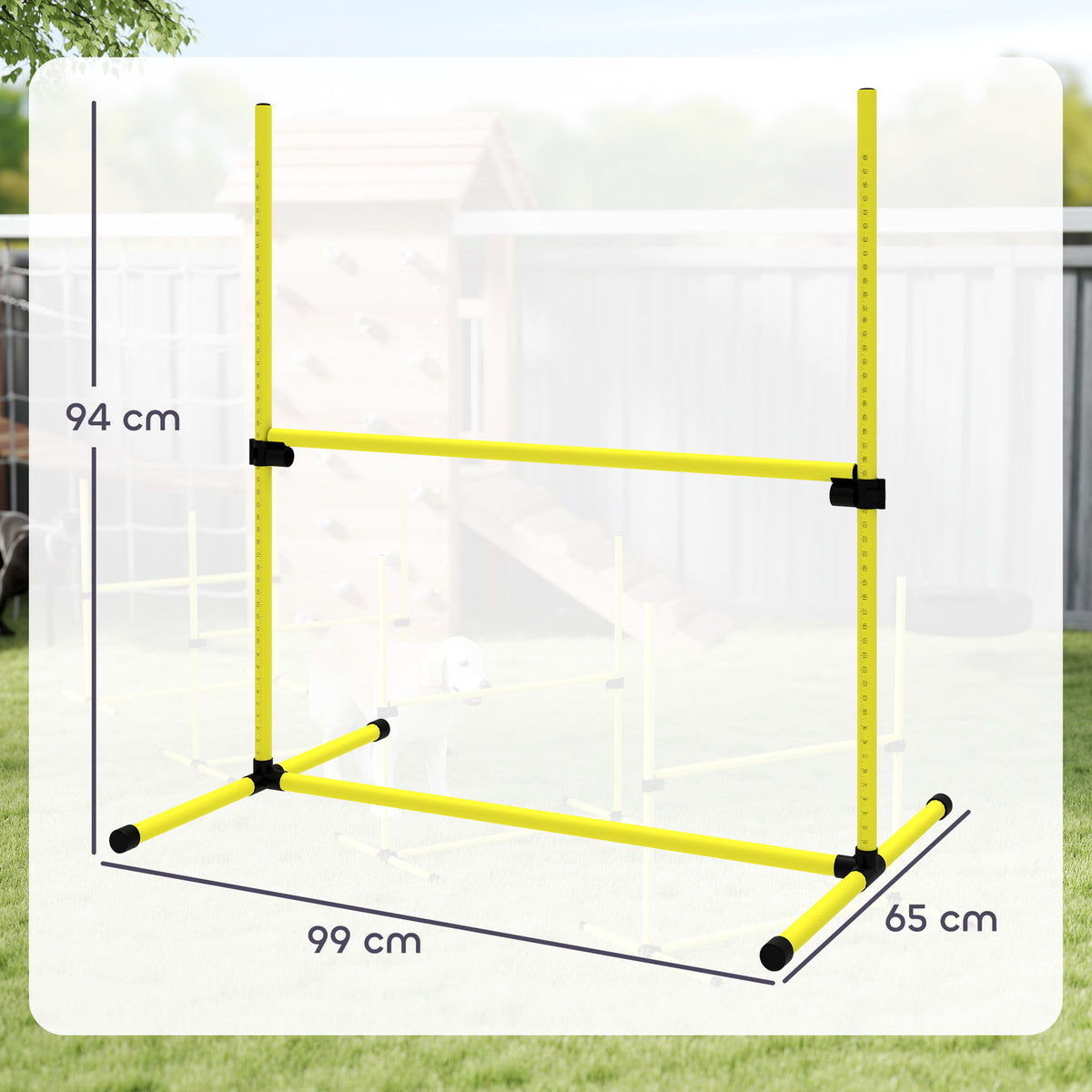 4 Pieces Dog Agility Training Equipment, Adjustable Height Jumps Hurdle with Carrying Bag for Outdoor
