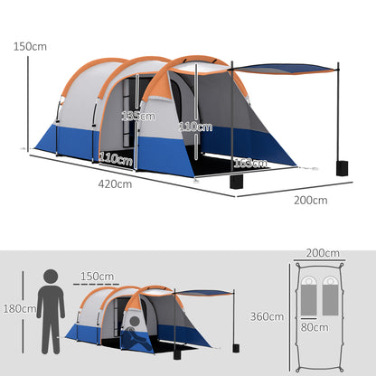 Two Man Two-Room Tent, with Porch and Accessories