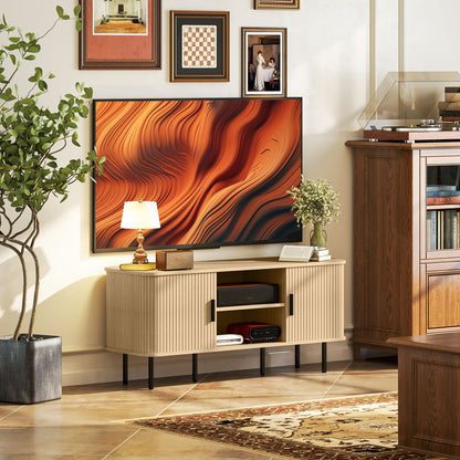TV Stand Cabinet for TVs up to 55 Inches, TV Unit with Storage Shelves and Cupboard for Living Room