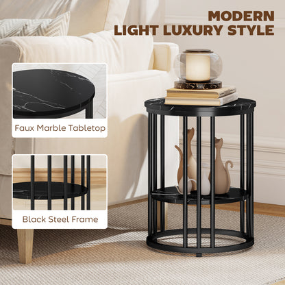 Set of Two Marble-Effect Coffee Tables