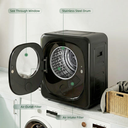 4kg Vented Tumble Dryer with 5 Drying Mode, 800W Compact Freestanding Front Tumble Dryer